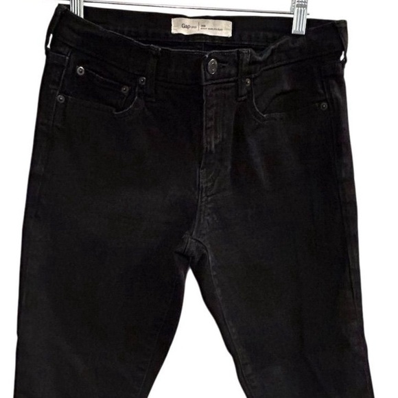 Gap Women's Boyfriend Jeans Size 28 Black Denim Mid Rise 5-Pocket Style - Picture 2 of 7